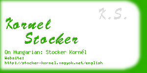 kornel stocker business card